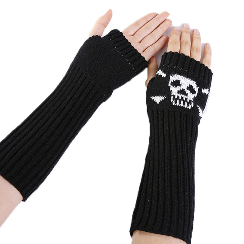 Skull + Bones Knit Gloves