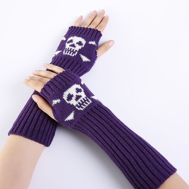 Skull + Bones Knit Gloves