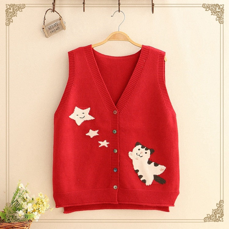 Star Chasin' Kitty Button-Up Vest