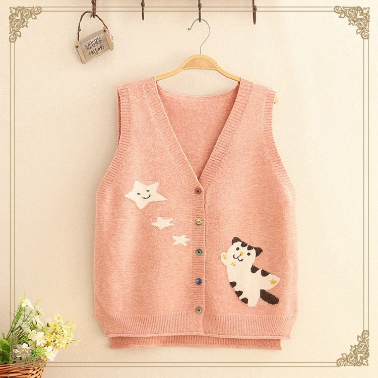 Star Chasin' Kitty Button-Up Vest