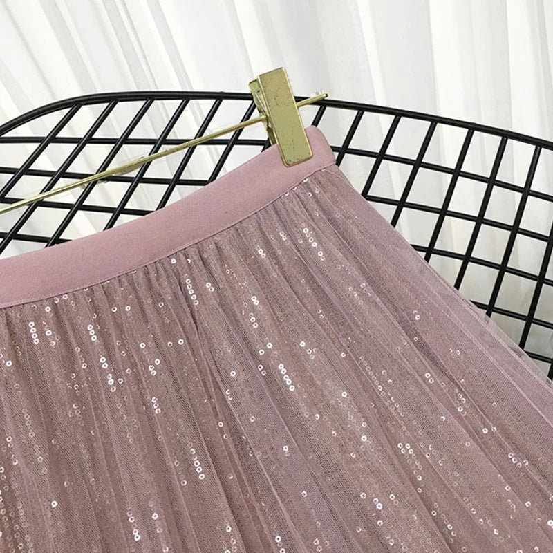 Layered Sparkles Maxi Skirt