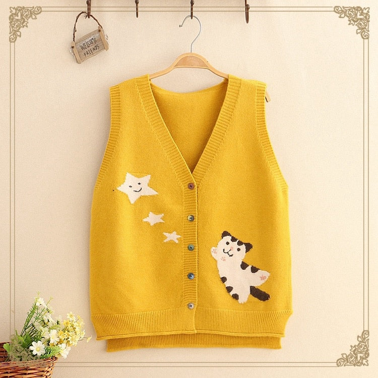 Star Chasin' Kitty Button-Up Vest
