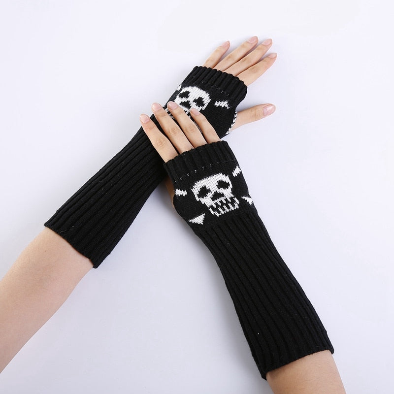 Skull + Bones Knit Gloves