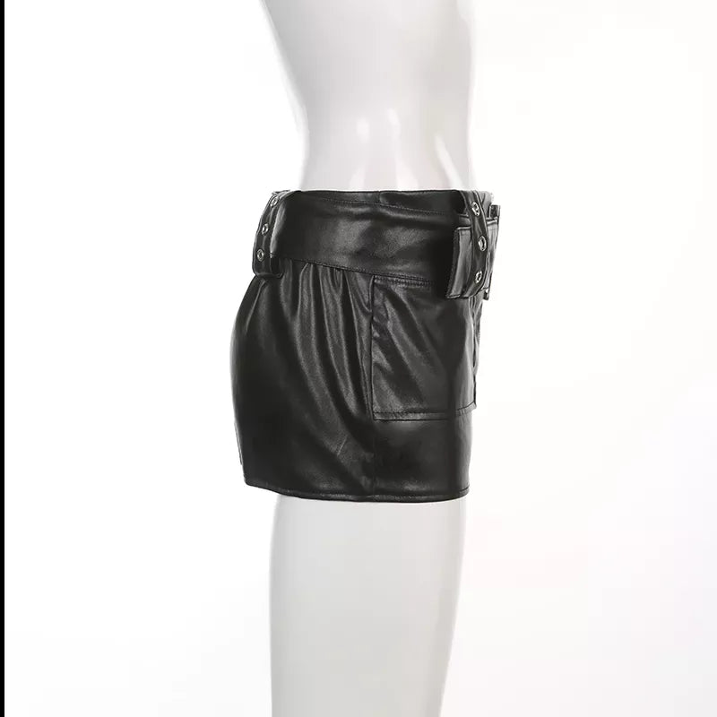 Wide Belted Micro Skirt
