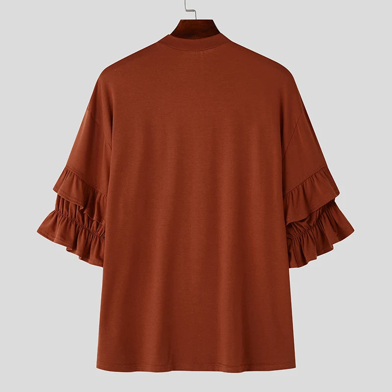 Ruffled Short Sleeve Top