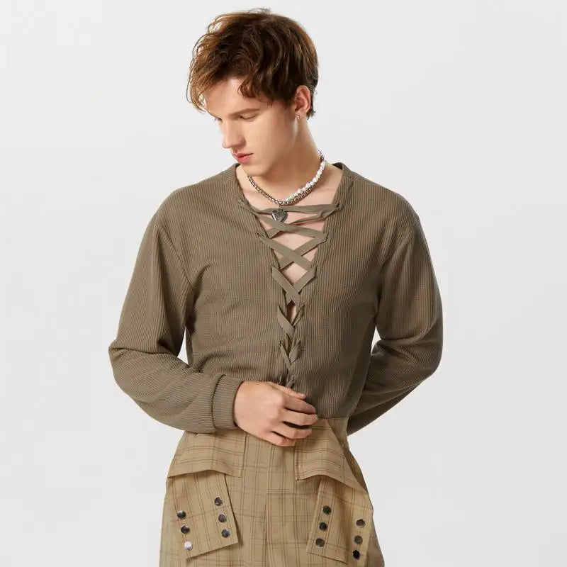 Lace-Up Sweater