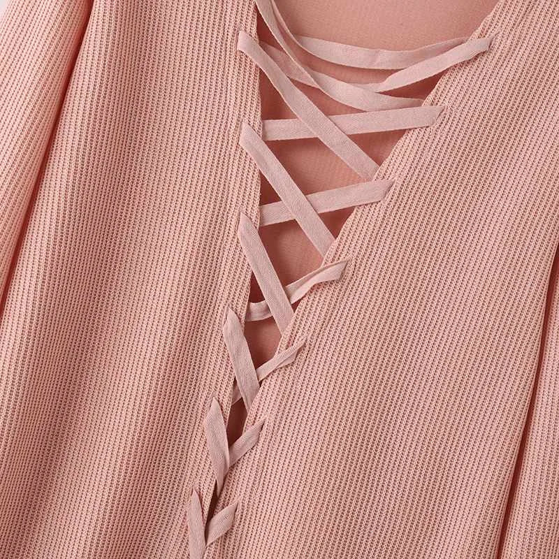 Lace-Up Sweater