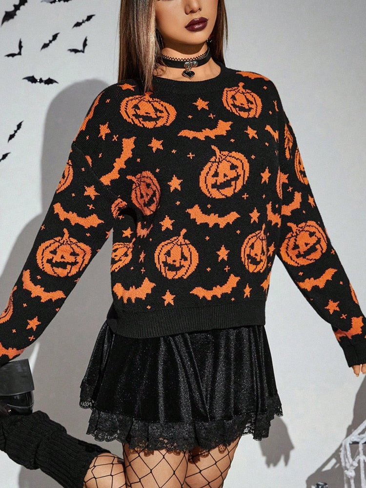 Classic Halloween Print Sweater