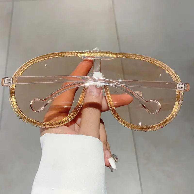 Sparkling View Oversized Aviator Sunglasses