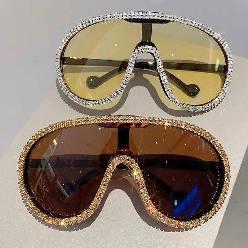 Sparkling View Oversized Aviator Sunglasses