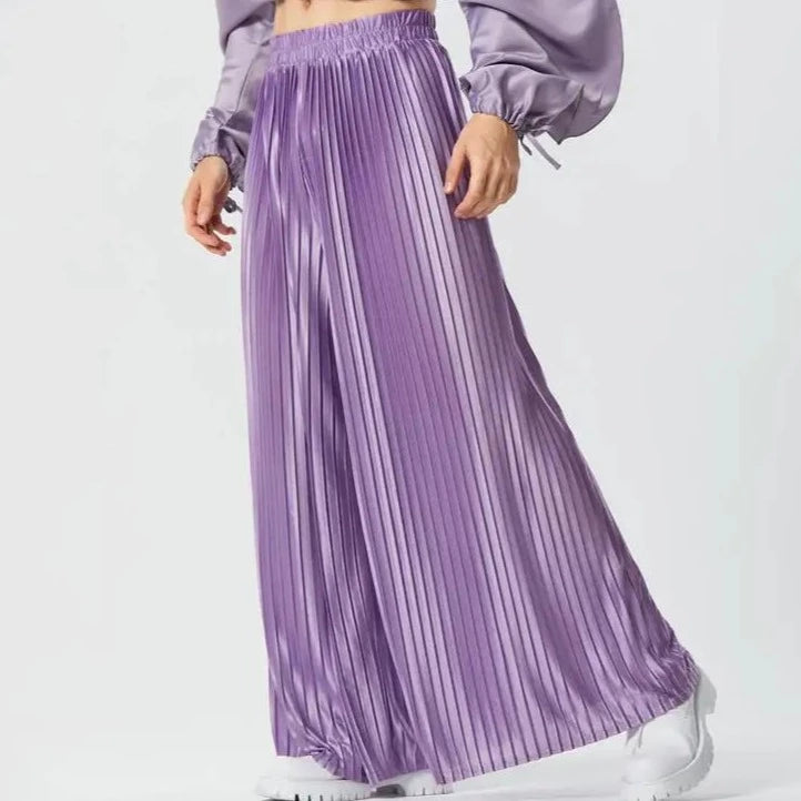 Shine On Pleated Wide Leg Pants
