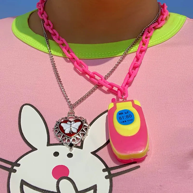 Totally Y2K Flip Phone Necklace
