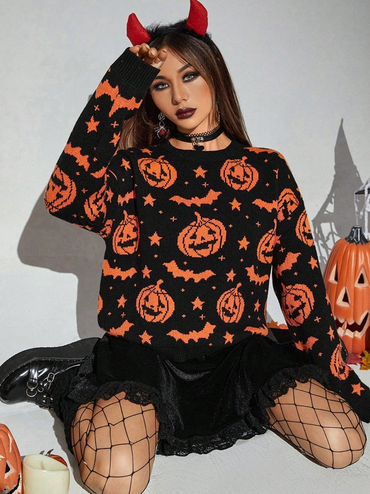 Classic Halloween Print Sweater