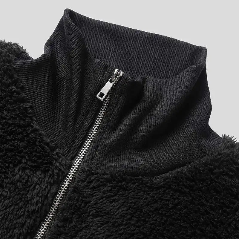 Sleek Faux Fur Zip-Up Sweater