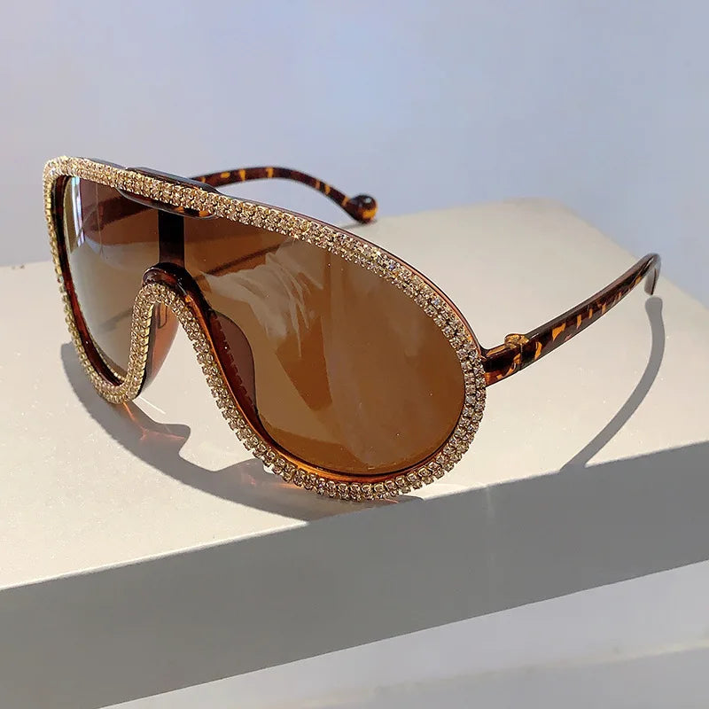 Sparkling View Oversized Aviator Sunglasses
