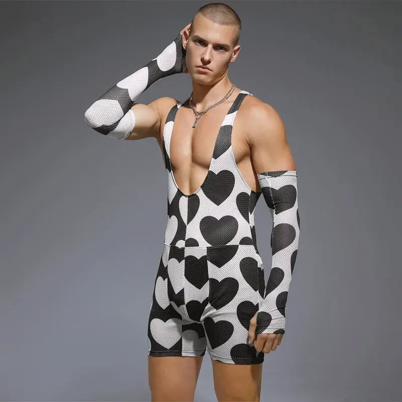 Inverted Hearts Romper