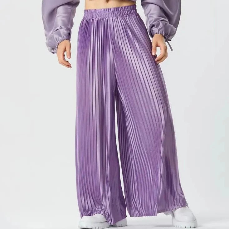 Shine On Pleated Wide Leg Pants