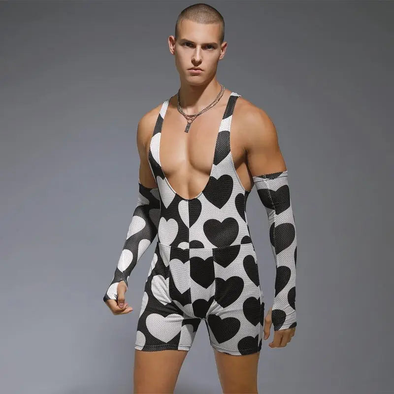 Inverted Hearts Romper