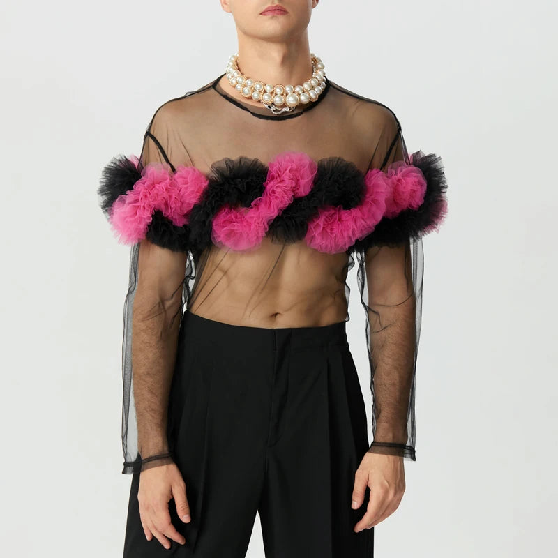 Entangled Tulle Sheer Top