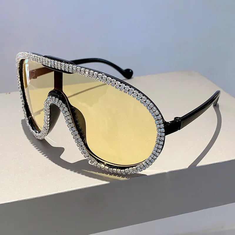 Sparkling View Oversized Aviator Sunglasses