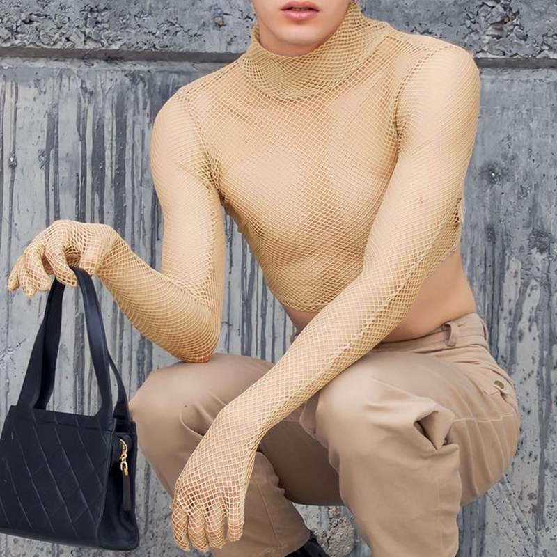 Caught Up Fishnet Crop Top