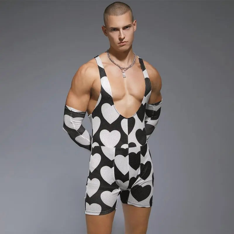 Inverted Hearts Romper