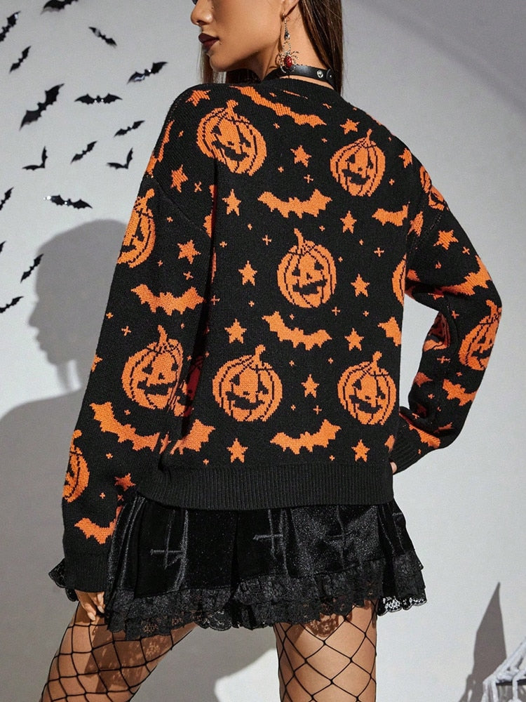 Classic Halloween Print Sweater