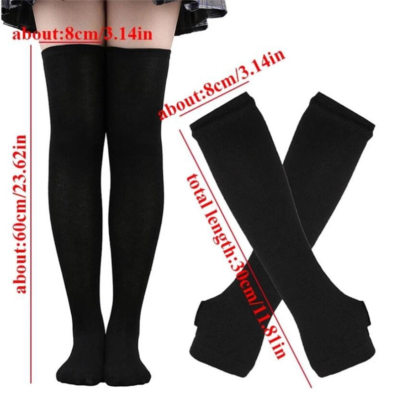 Y2K Emo Socks + Gloves Set