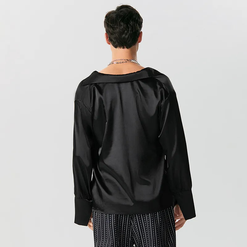 Take the Plunge Satin Top