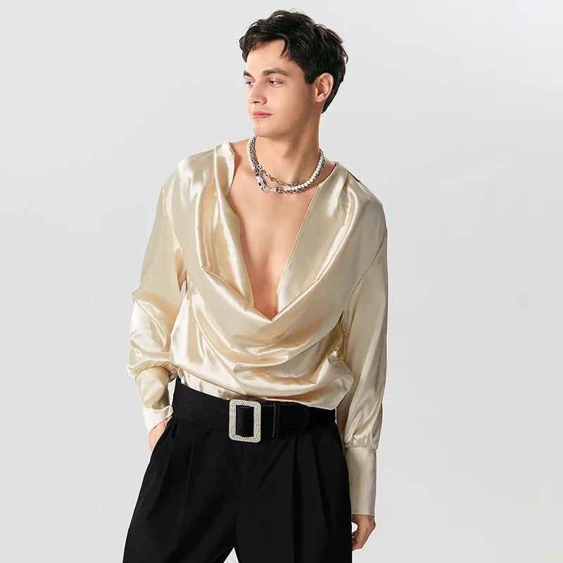 Take the Plunge Satin Top