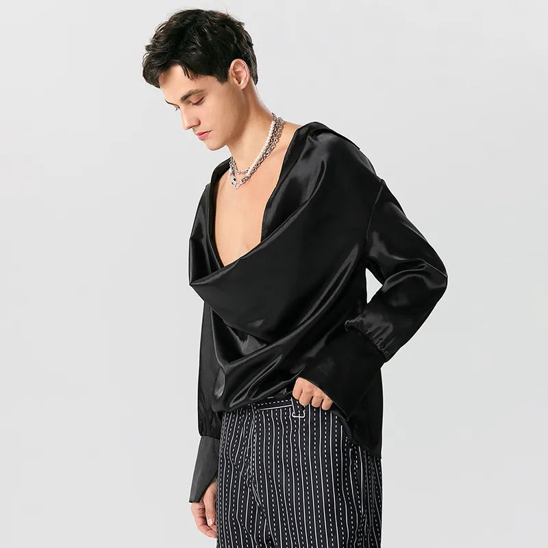 Take the Plunge Satin Top