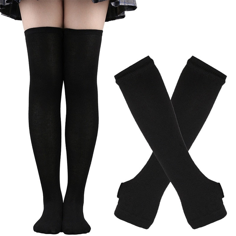 Y2K Emo Socks + Gloves Set