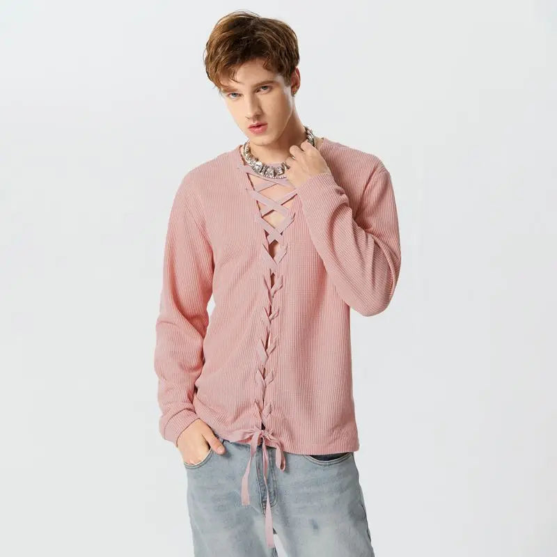 Lace-Up Sweater