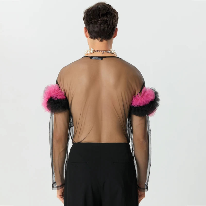 Entangled Tulle Sheer Top