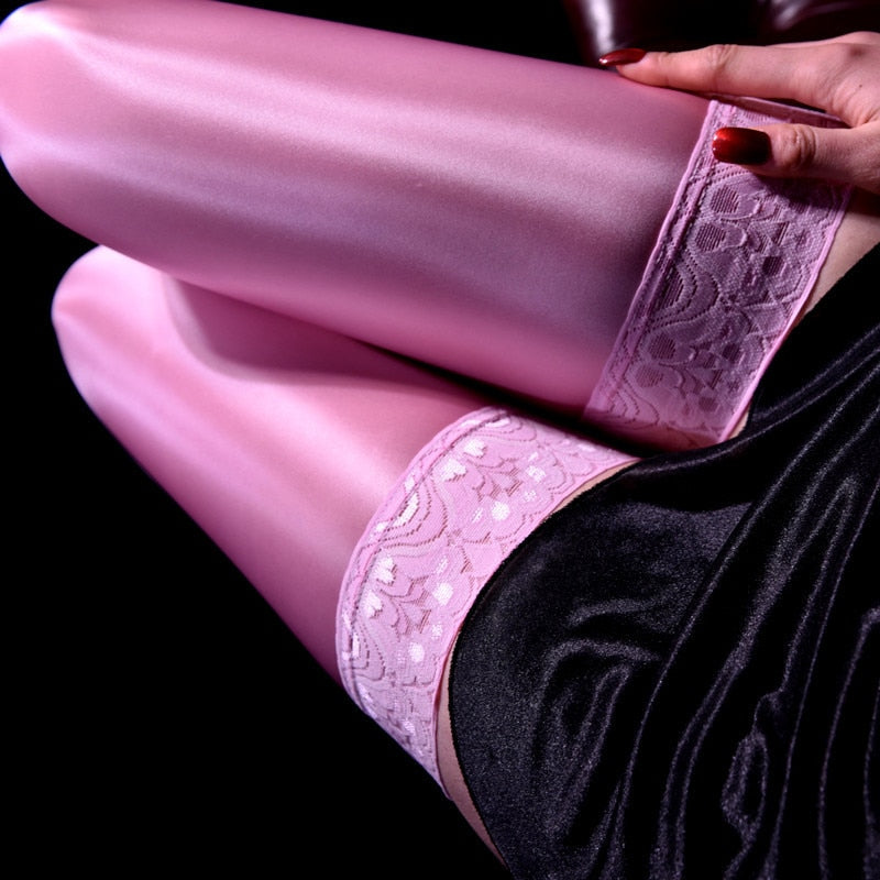 Glossy Shine Thigh High Stockings