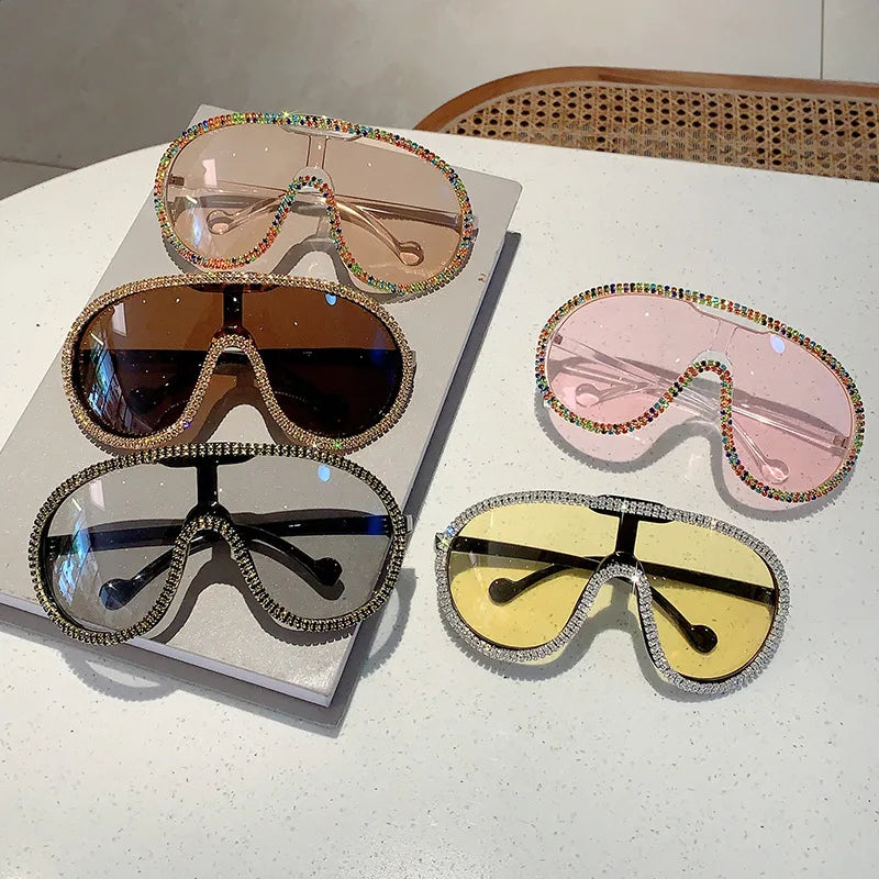 Sparkling View Oversized Aviator Sunglasses