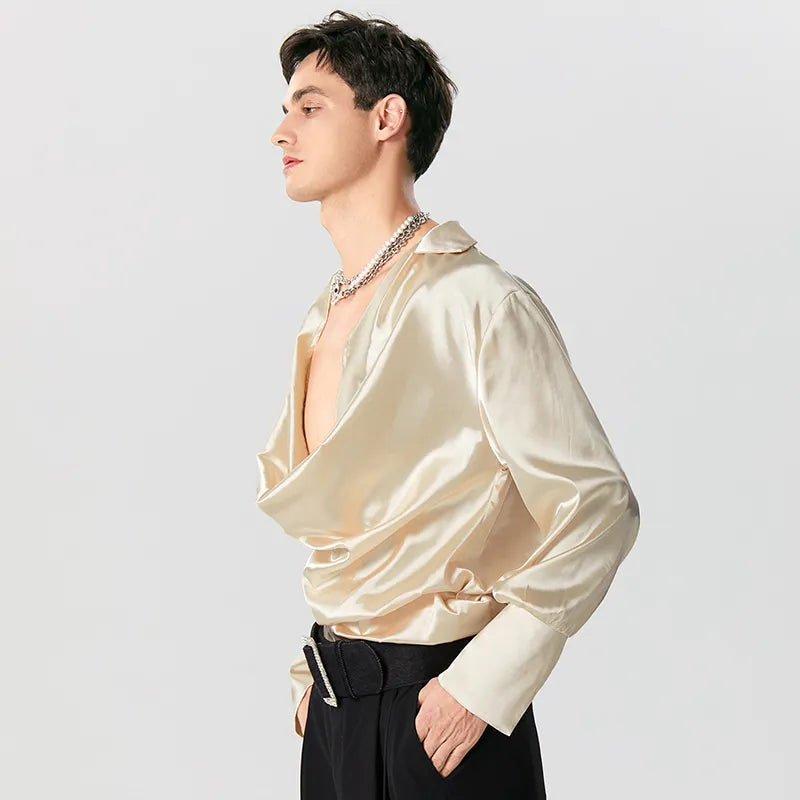 Take the Plunge Satin Top