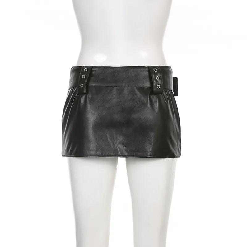 Wide Belted Micro Skirt