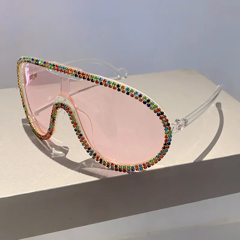 Sparkling View Oversized Aviator Sunglasses