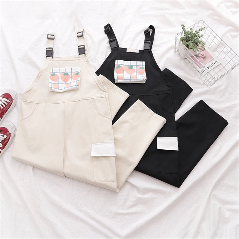 Pastel Strawberry Overalls