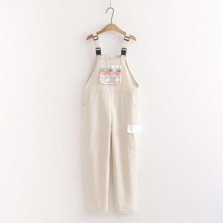 Pastel Strawberry Overalls