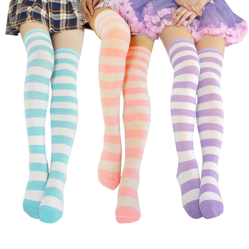 Striped Over The Knee Socks
