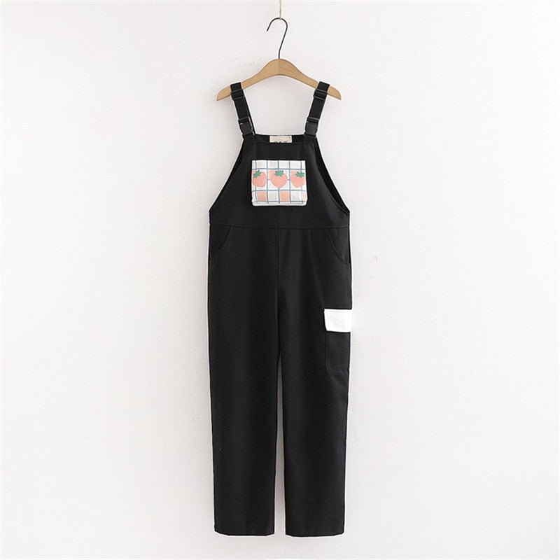 Pastel Strawberry Overalls