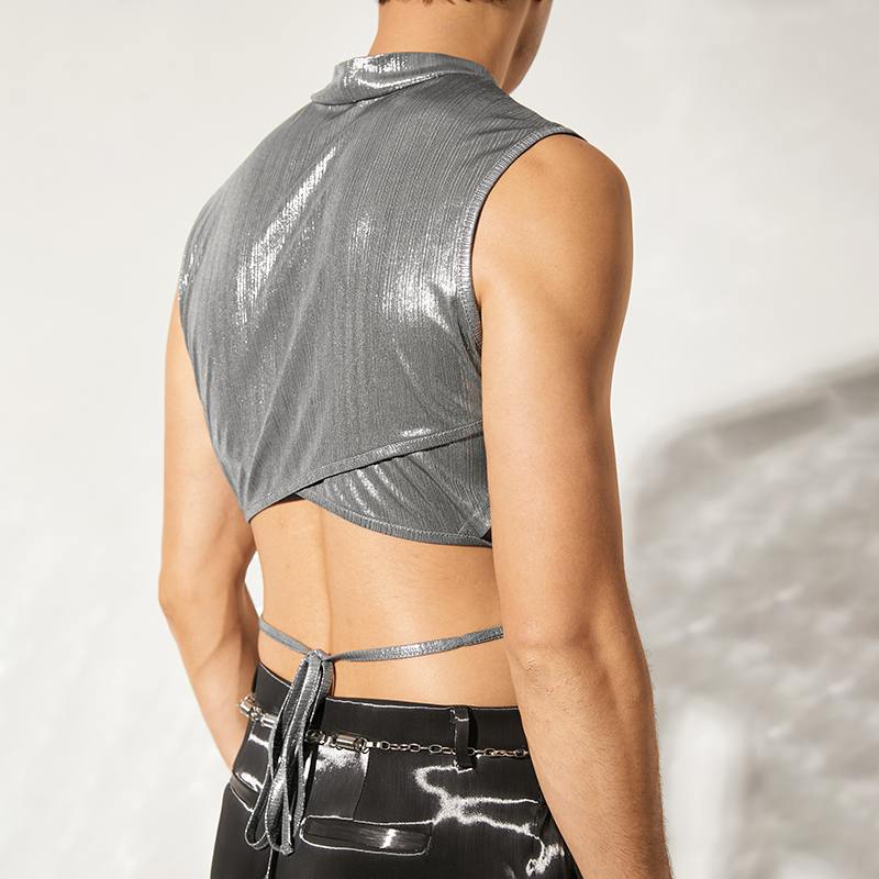 Shining Silver Crop Top