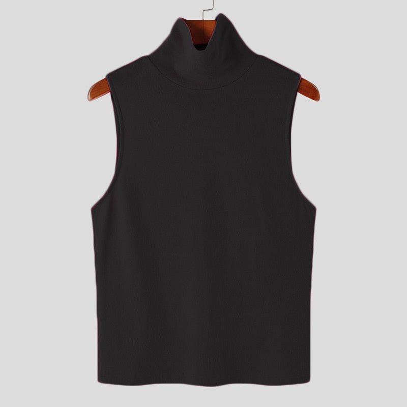 Cropped + Sleeveless Turtleneck