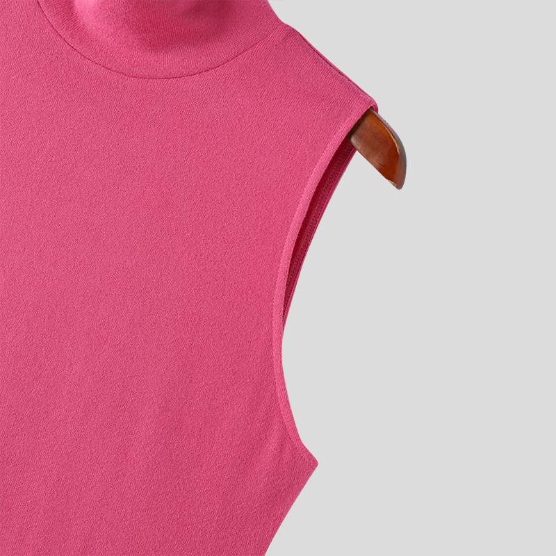 Cropped + Sleeveless Turtleneck