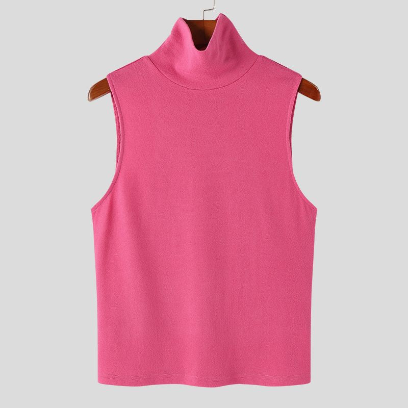 Cropped + Sleeveless Turtleneck