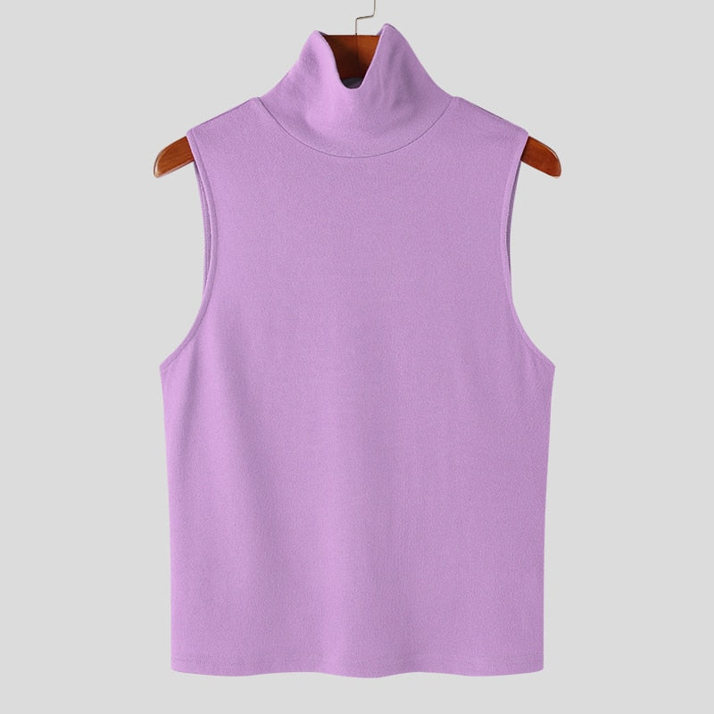 Cropped + Sleeveless Turtleneck