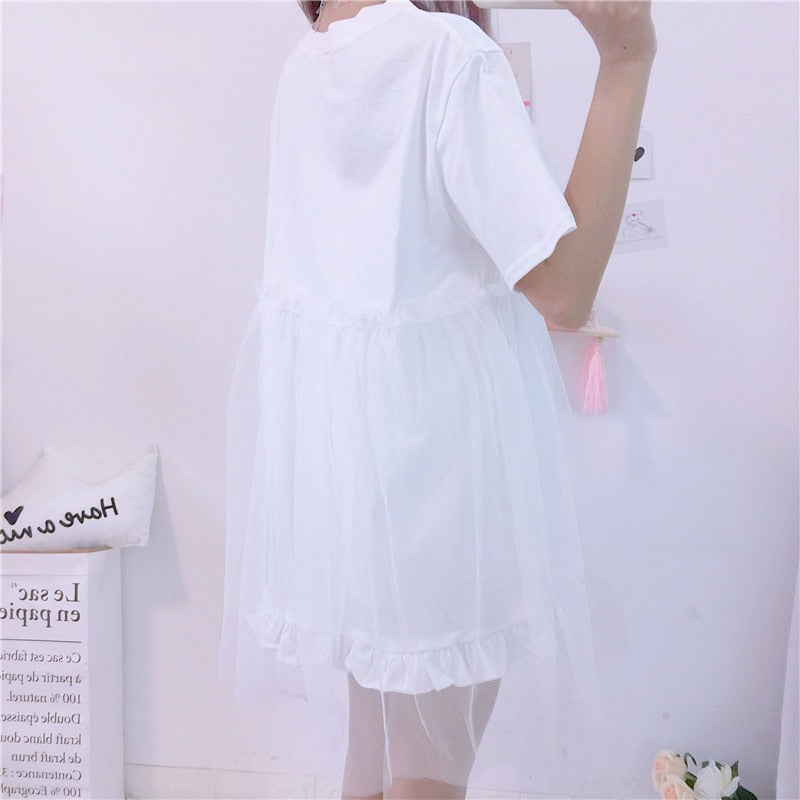Lolita Bunny Tulle T-Shirt Dress