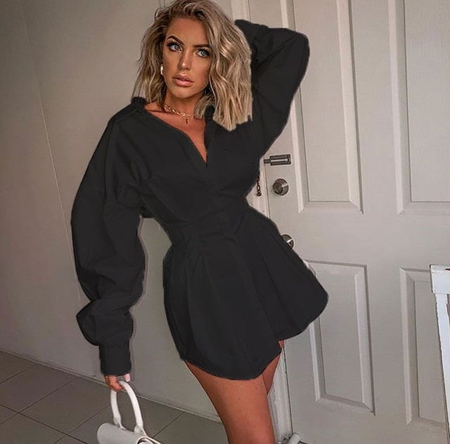 Sultry Button-Up Shirt Dress
